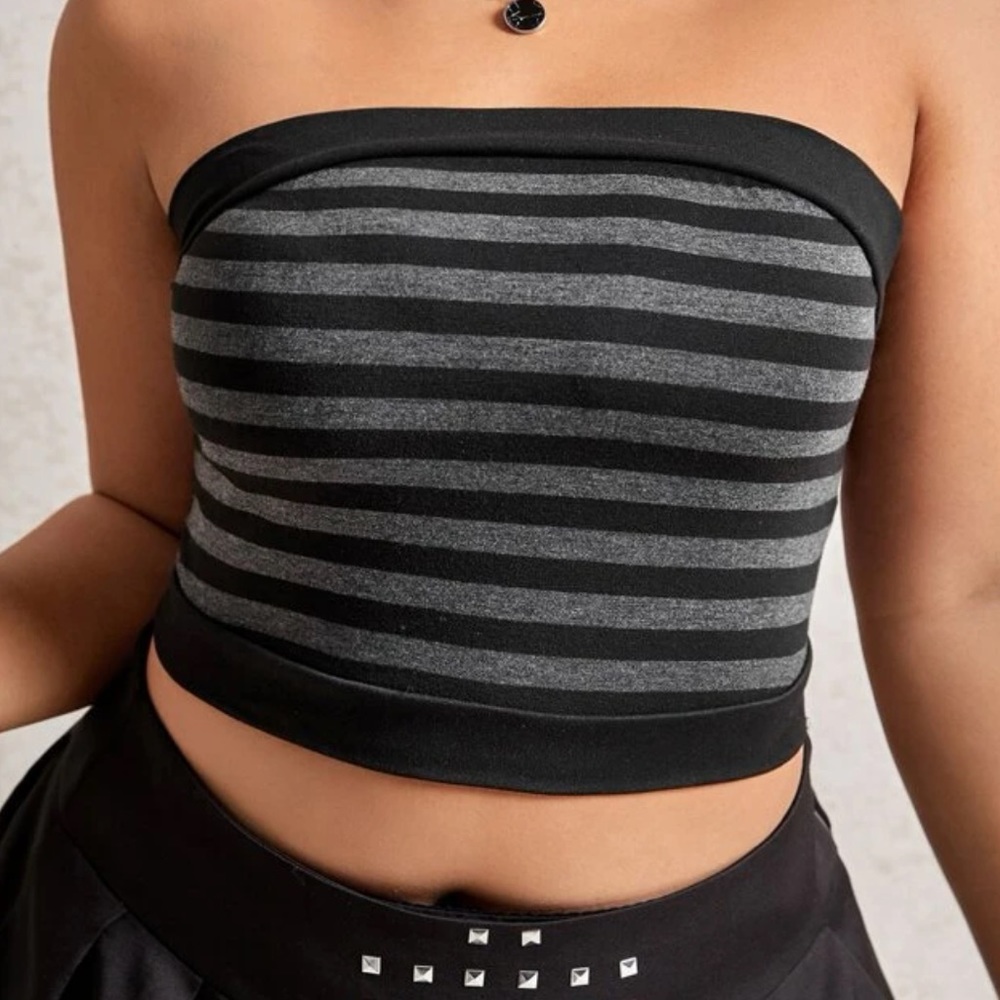 Striped Print Tube Top